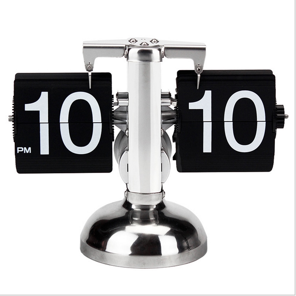 Retro Style Flip Desk Shelf Clock Classic Mechanical Digital Display Flip Clocks Battery Powered - Home & Office Decor