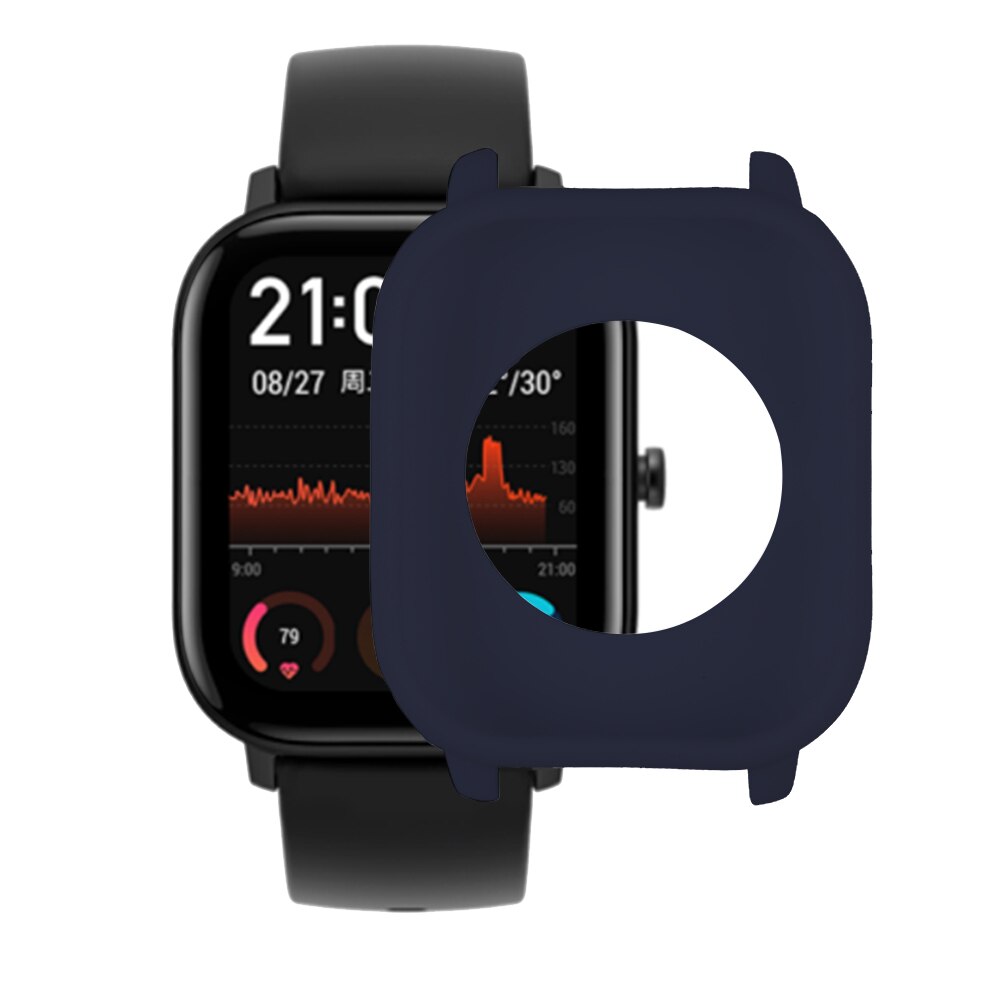 Weiche Silikon Schutzhülle fallen Für Huami Amazfit GTS SmartWatch Hülse Für Huami AMAZFIT GTS Volle-abgedeckt Schutzhüllen: Mitternacht Blau