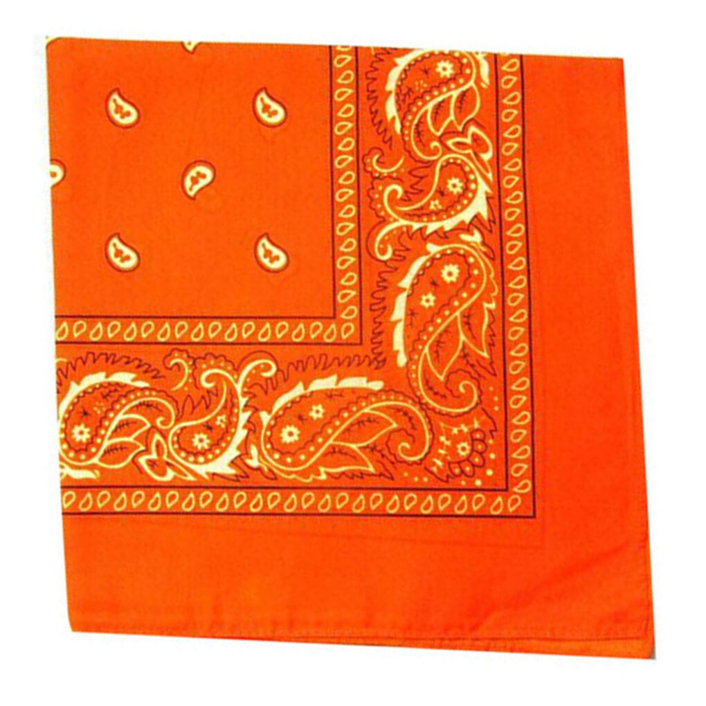 Hip Hop hommes femmes Bandana chapeau de sport Paisley Bandana poignet bandeau Double face foulard foulard chapeaux: Orange