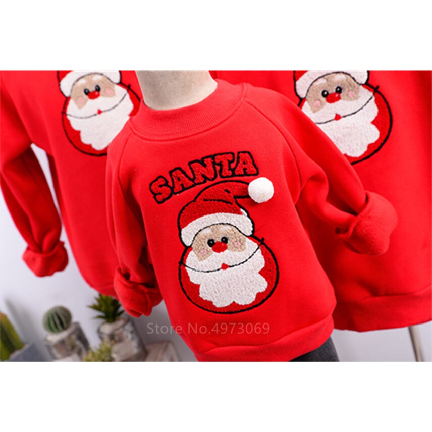Jule familie matchende tøj år grøn julemand alf tegneserie jule familie look vinter bomuld varm sweatshirt