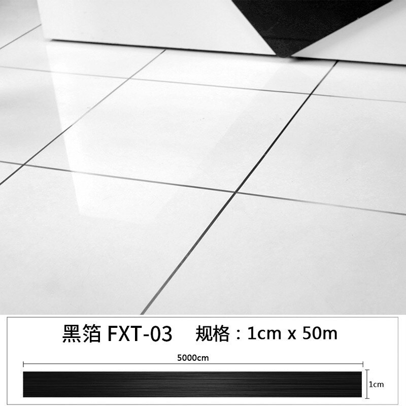 Living Room Floor Tiles Beautiful Seam Stickers Waterproof Floor Seam Stickers Decorative Stickers Diagonal Stickers Self-Adhesi: black  10mm