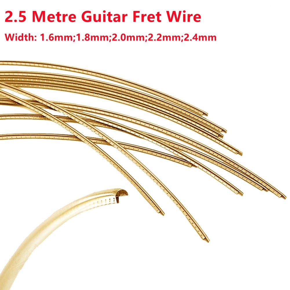 Messing-Bunddraht für Musikinstrumente, 2 5 Meter lang, mit Größenbereich von 1 6 mm bis 2 4 mm, perfekt für Gitarrenreparaturen