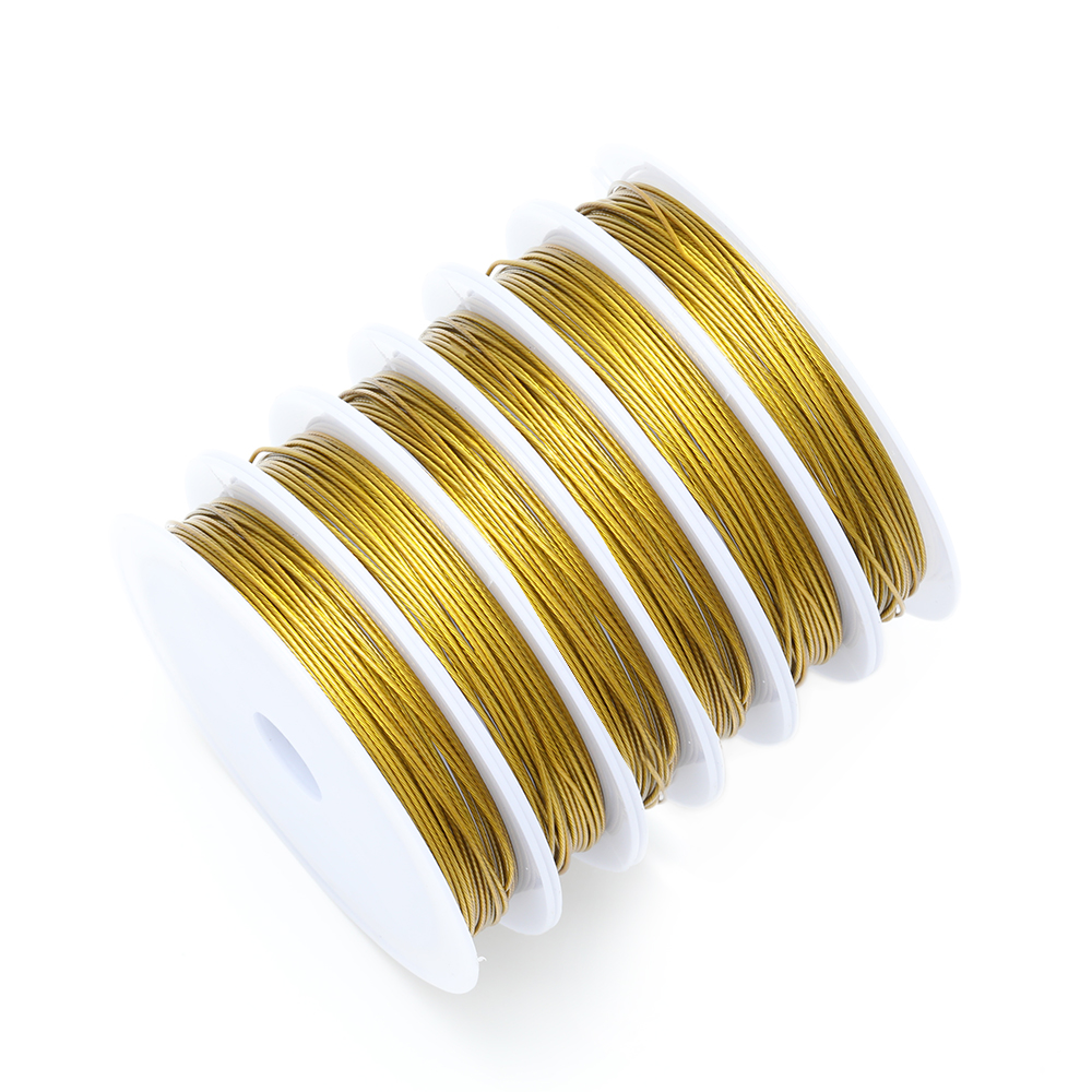 1 rollo de hilo fuerte resistente, 0,3/0,5/0,6mm, alambre de acero inoxidable para cuentas, cordones para joyería, cadena para hacer collares y pulseras DIY: 18 mm / Gris claro