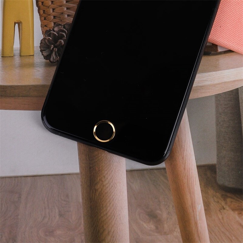 De dibujos animados de aluminio Sensor Touch ID botón pegatinas para iPhone 5S 5C SE 6 6S 7 8 Plus para iPad air 2 mini 4 teclado de huella digital