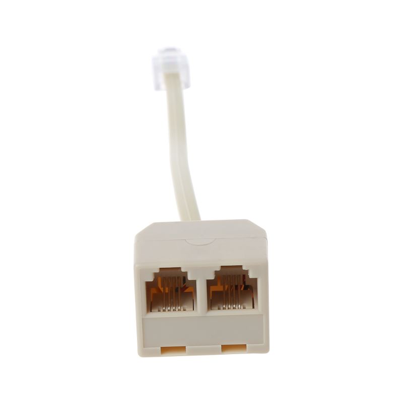 6X Rj11 6P4C Adattatore Jack Splitter per Presa Telefonica A 2 Vie Beige