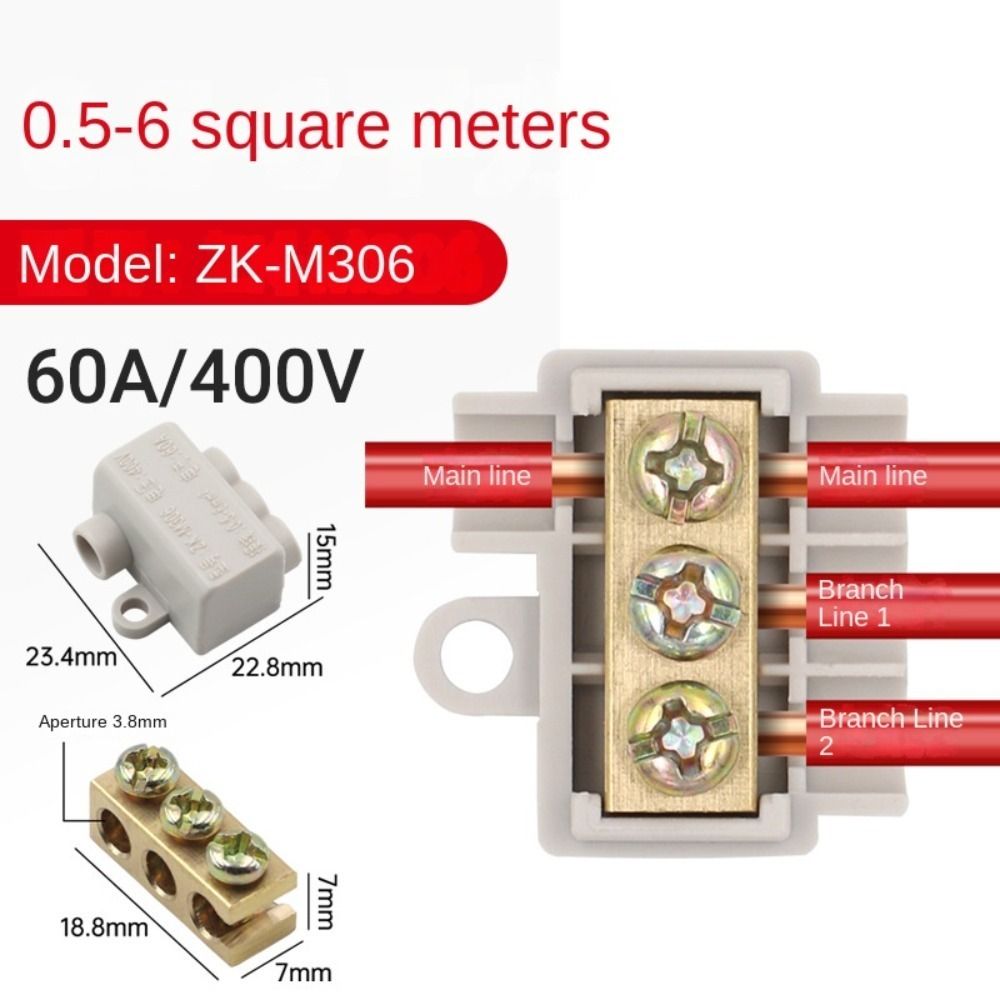 Terminal de cableado tipo T, Terminal de rama de alta potencia, conector de Cable rápido, Conector de caja de conexiones de Cable eléctrico duradero