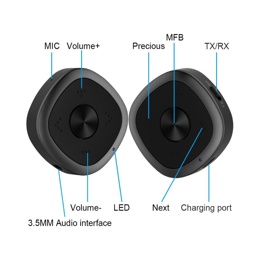 Bluetooth 5.0 audiozender/ontvanger csr 8675 apt-x lage latentie/aptx hd draadloze adapter voor tv, luidspreker, auto 3.5mm aux
