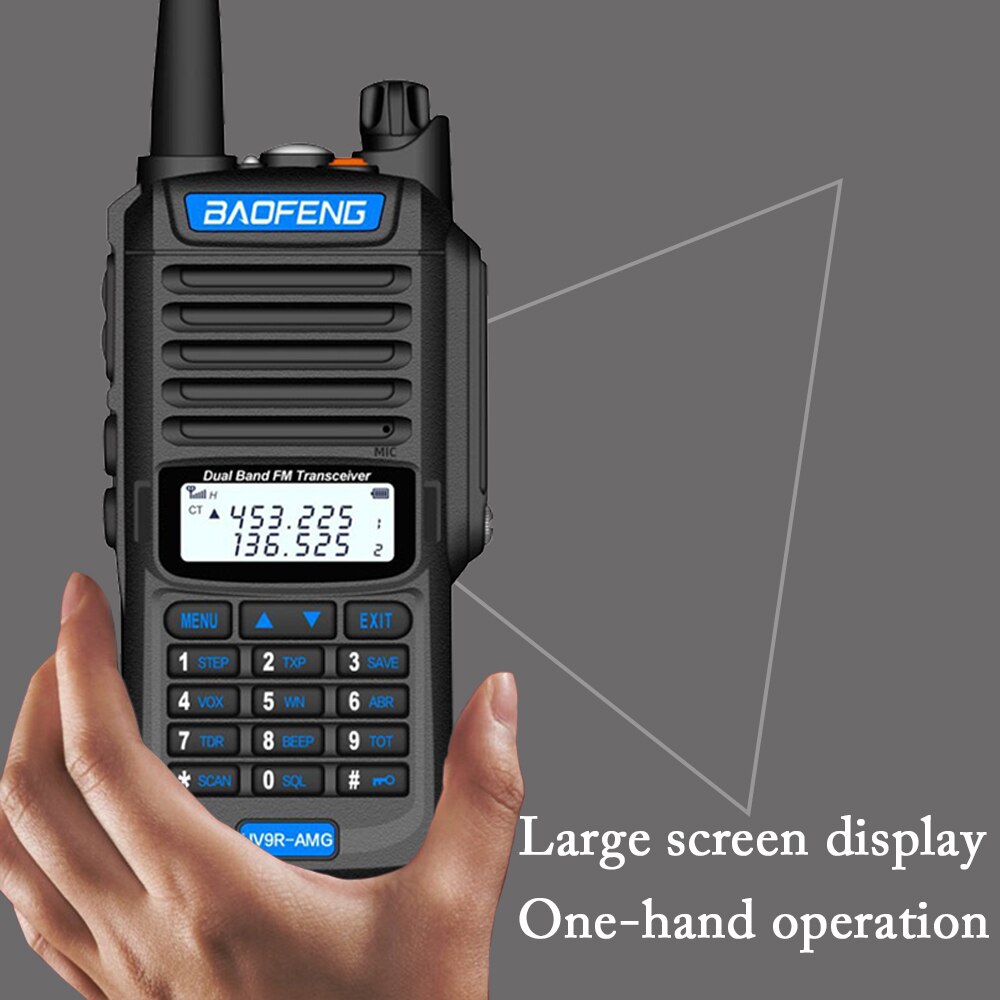 Baofeng UV-9R amg 20w 9800mah à prova dip67 água ip67 walkie talkie de alta potência cb presunto 20km longo alcance uv9r amg portátil rádio em dois sentidos