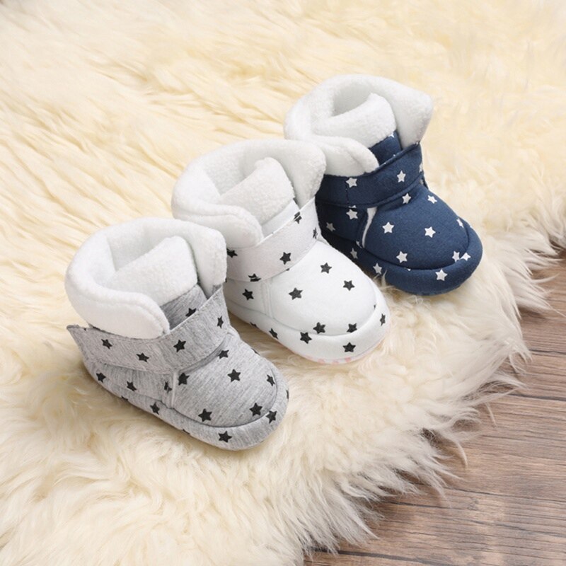 Baby Mädchen Schuhe Winter Plus Samt Nette Stern Weiche Sohle Winter Bootie Schuhe Winter Warm Boot Schuhe 0-18M Heißer