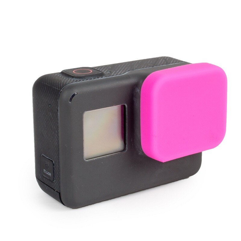 Silicon Protective Case Skin Cover Housing + Lens Cap For Gopro Hero 5 6 7 Black Sports Action Camera Accessories F3133: Pink Cap Only