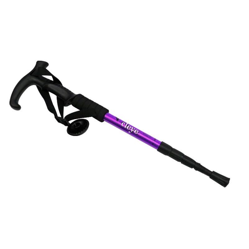 Anti Shock Walking Stick Telescopic Trekking Hiking Mountain Climbing Pole Ultralight Folding Walking Canes Adjustable X441B: Purple