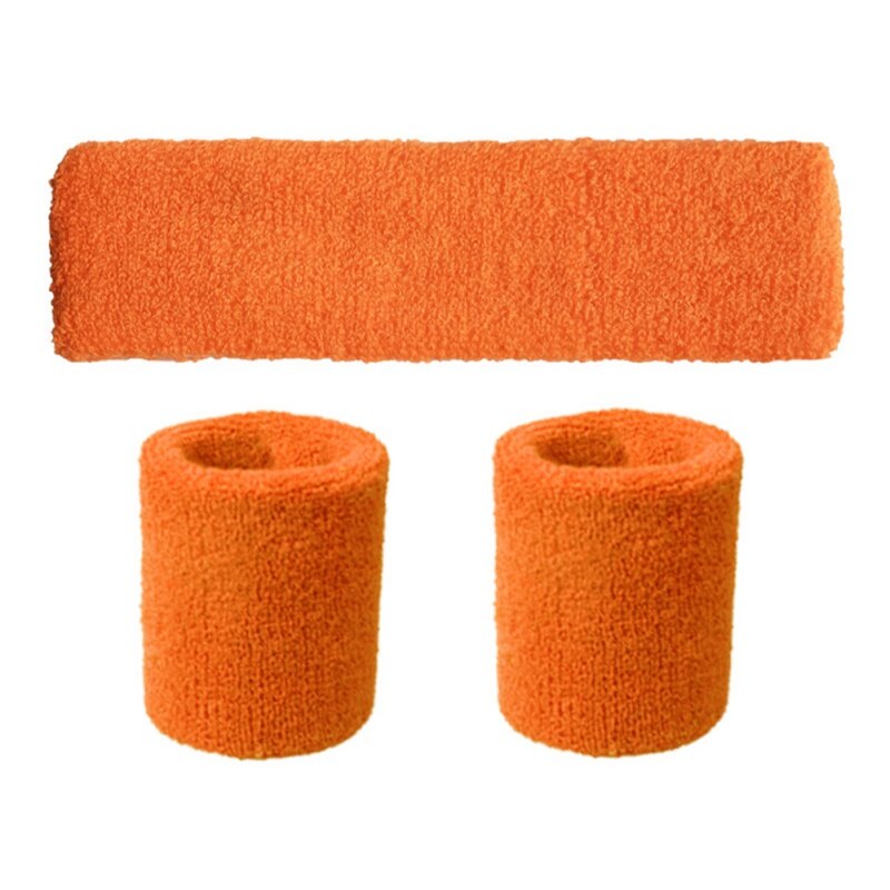 3 pz/set Bande di Sport Cinturino Da Polso Fascia Braccialetti Testa da polso di Sicurezza Supporto Sweatbands per Basket Pallavolo Corsa e Jogging PALESTRA: Arancione