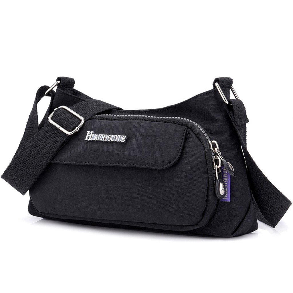 Women Nylon Available Shoulder Bag Waterproof Daily Crossbody Bag Woman Business Handbag Travel Pack Bolsa In stock #YJ: Black 