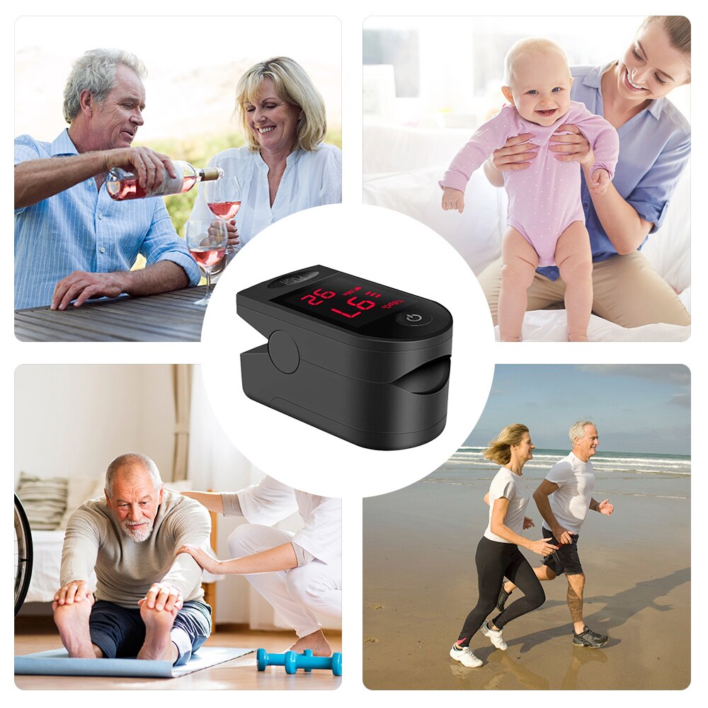 Blood Oxygen Finger Auto-off Pulse Oximeters Digital Fingertip Oximeters Oxygen Saturation Monitor Meter Portable Oximetro Bag