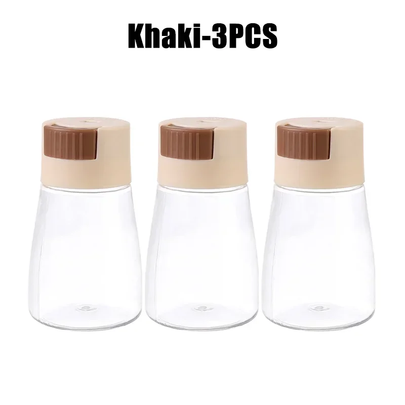Quantitative Press Salt Shaker Sealed Seasoning Jars Adjustable Measurable Control Spice Containers Kitchen Cooking Essentials: Orange