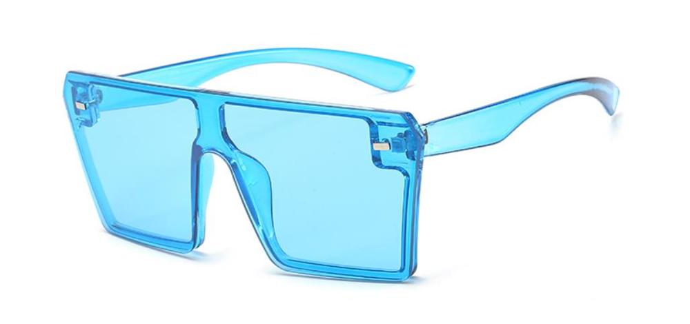 Kantløse overdimensionerede kvinder solbriller firkantede mærke solbriller med stort stel til kvinder  uv400 solbriller oculos masculino: Klarblå