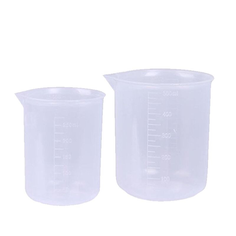5 Pcs Clear Plastic Graduated Cylinder, 10, 25, 50, 100, 250ml M17F
