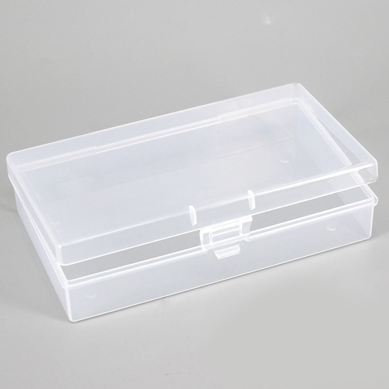 Transparante plastic opbergdoos Rechthoek Organizer Stickers Box Desktop Container Snap Stofdichte sieraden opbergdoos