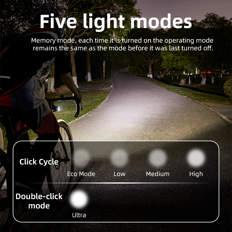 Phare de vélo Portable 1200 Lumens, support suspendu, contrôle sans fil, haute luminosité, lumières de sécurité pour la conduite nocturne