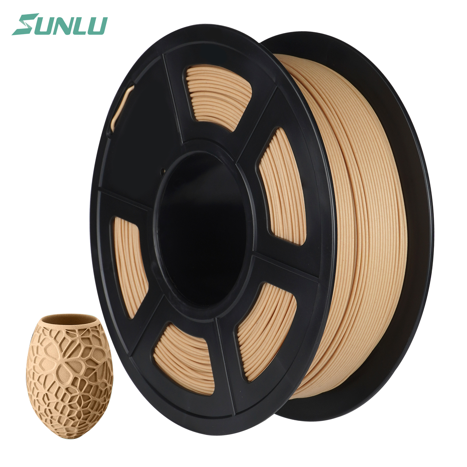 SUNLU Wood 3D Printer Filament PLA Filament 1.75mm Dimensional Accuracy +/- 0.02mm 1kg(2.2lbs) Spool: Default Title