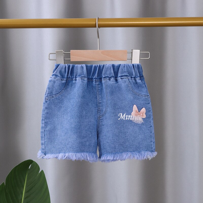 Short en Denim pour bébés filles, vêtements d'été, taille élastique, vêtements décontractés, 2022: 3 / 110(3-4Y)