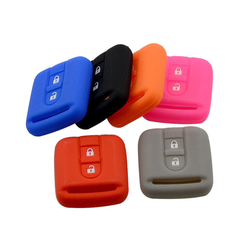 Okeytech afstandsbediening autosleutel siliconen hoesje voor nissan qashqai micra navara almera note rubberen hoesje beschermhoes 2 knoppen