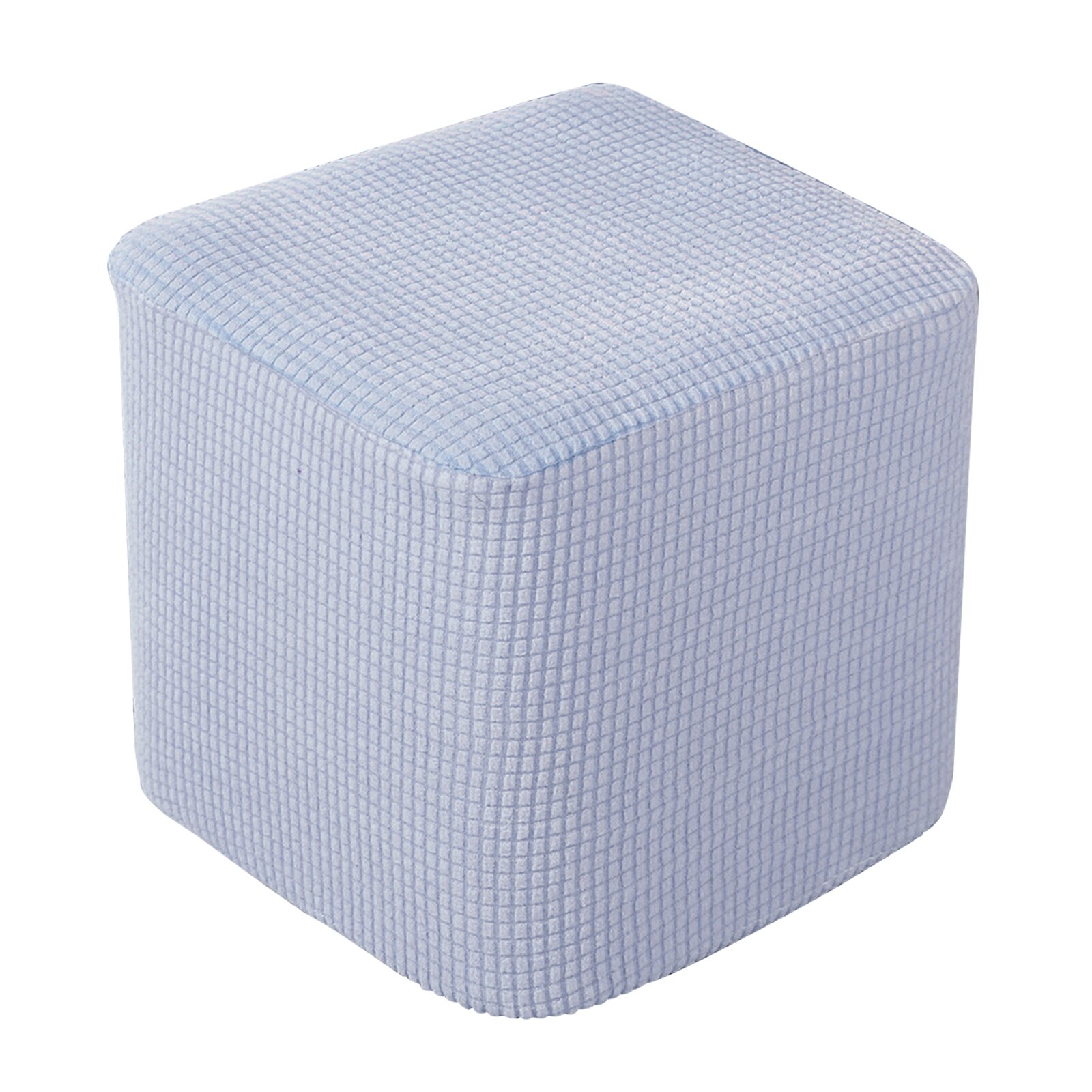 Square Ottoman Slipcover Polyester Footstool Furniture Cover Jacquard Fabric