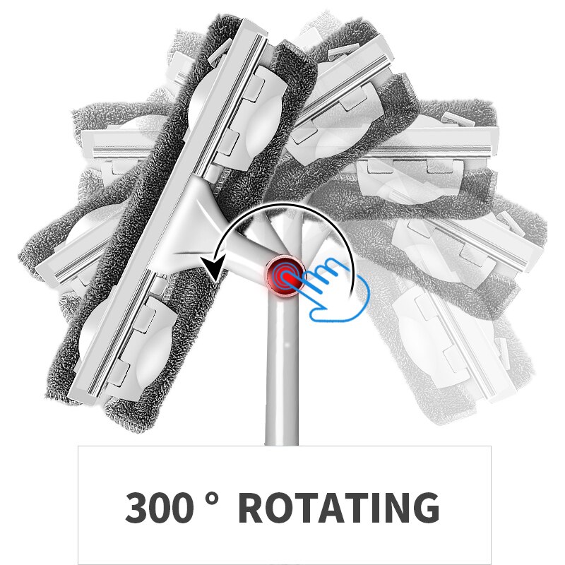 Long-handled cleaning brush, window cleaner, glass wiper, telescopic rod, rotating head with cleaning cloth, rubber wiper ZD