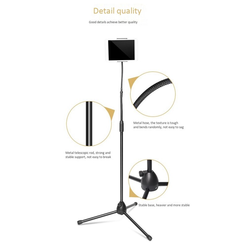 Triple-cornered Stand, Floor-Mounted Mobile Phone Stand,Standing Hose Tripod, for Live Broadcast, Watching TV, Video
