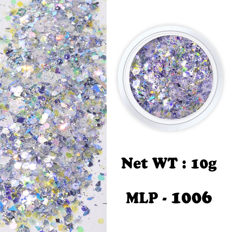 12 farger ødu paljett glitter sminke negle dekorasjon glitter 3d flak festlig festdekorasjon til negler ødu glitter dekorasjon: Mlp -1006