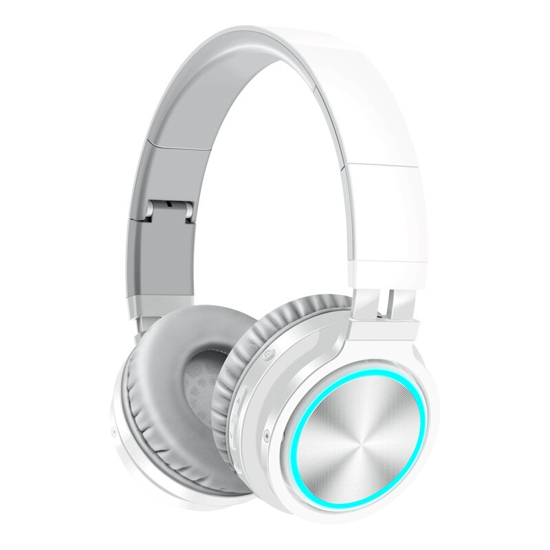 Picun trådlösa hörlurar stark bas bluetooth headset brusreducerande bluetooth hörlurar låg fördröjning hörlurar för speltelefon: Vit