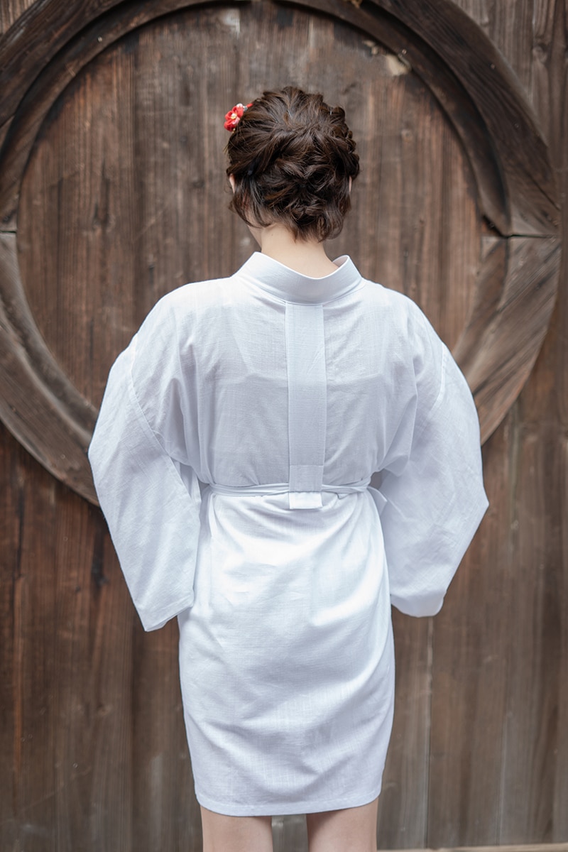 Kimono para mujer, ropa interior de algodón suave y cómoda, Color blanco, Yukata tradicional japonesa