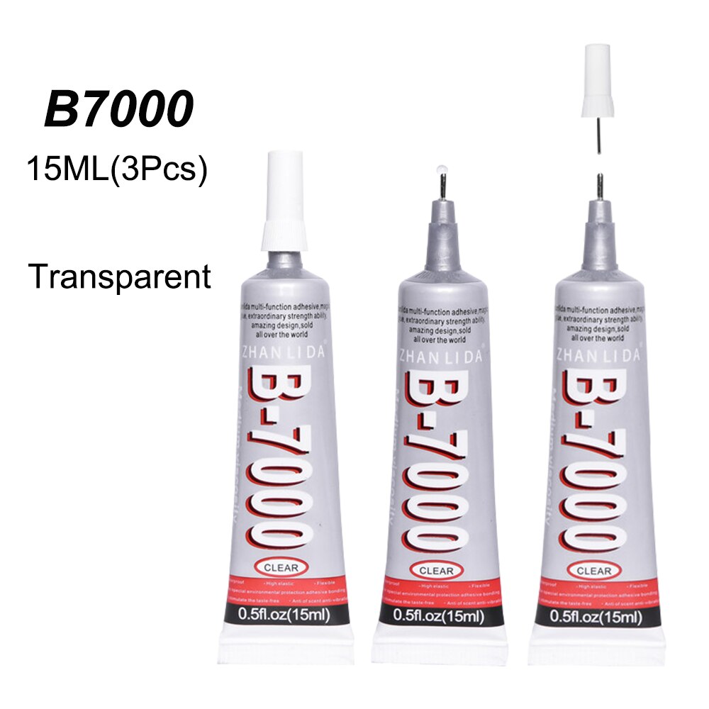 3Pcs 15Ml Super Mobiele Telefoon Screen Glas Lijm T7000 Display Reparatie Lijm B7000 Stof Textiel Sieraden Bead T9000 b6000 E8000