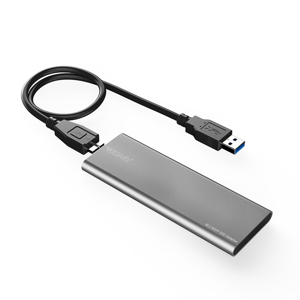 Adaptador M.2 SATA NGFF SSD a USB 3,0, funda de micro-b SSD, 6Gbps, discos duros externos portátiles, carcasa de disco duro SSD para portátiles: Silver