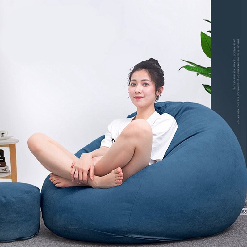 Katoen Linnen Bean Bag Cover Sofa Zitzak Luie Sofa Covers Zonder Vulmiddel Voor Volwassenen En Kinderen Grootte S-L Stoelen Poef bladerdeeg Couch