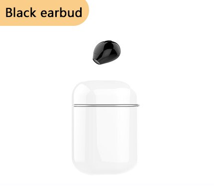 SQRMINI X20 Ultra Mini Wireless Single Earphone Hidden Small Bluetooth 3 hours Music Play Button Control Earbud With Charge Case: black
