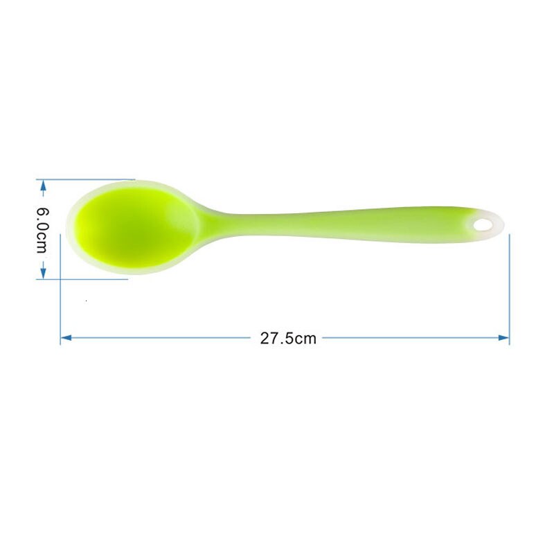 Household Silicone Spoon Heat Resistant Easy To Clean Non-Stick Spoons Kitchenware Salad Spoon Kitchen Scoop Tableware Tools