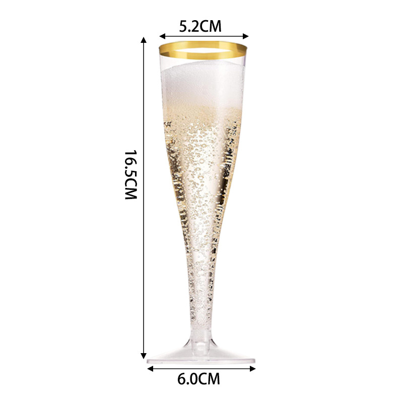 Clear Champagne Flutes Stemmed Party Wine Cups Crystal Wine Cocktail Cups Plastic Glitter Champagne Flutes Reusable: Silver