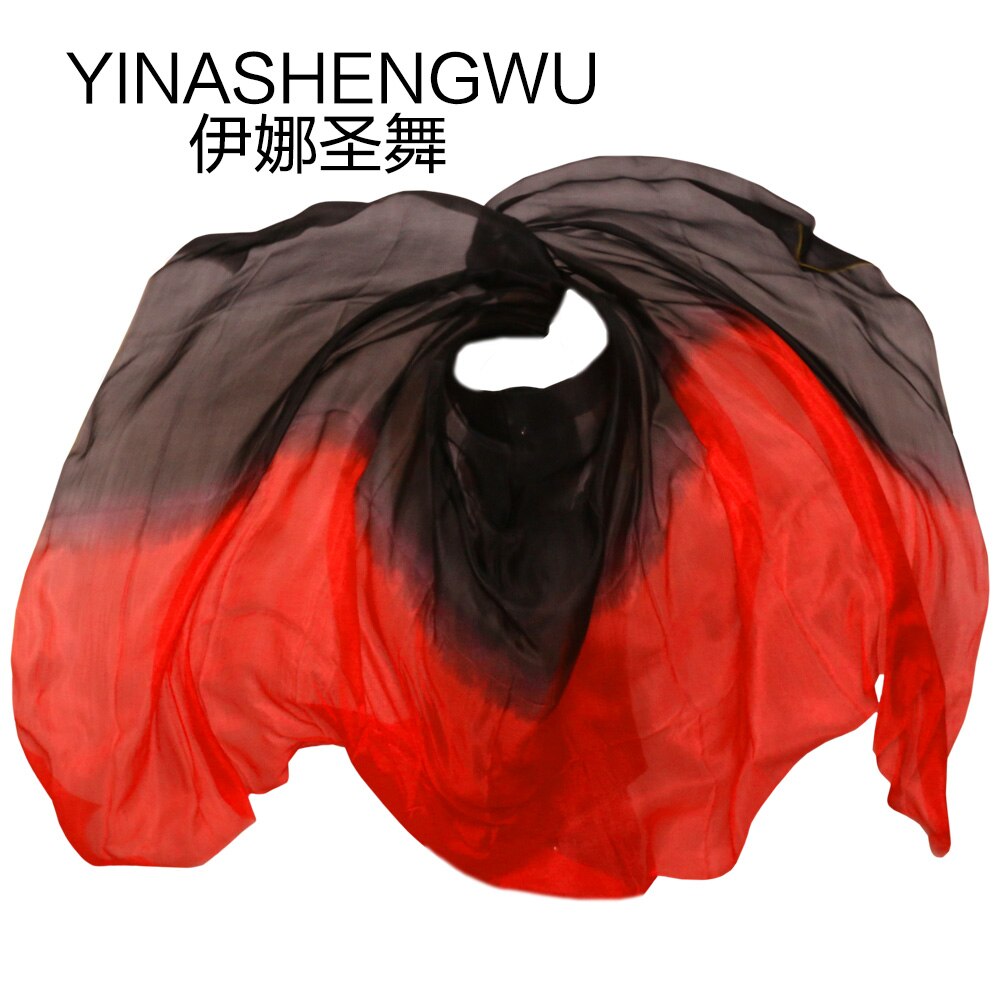 Belly Dance Props Women Belly Dance Silk Veils Belly Dance Veil For Girls Belly Dance Silk Veils black+red