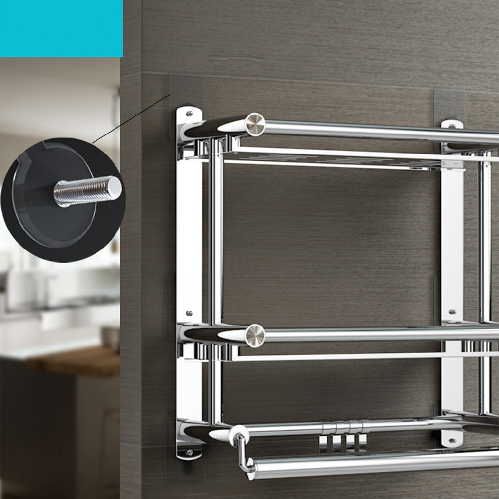 8Pcs Non-Trace Strong Adhesive Stickers Nail Screw No Drilling Wall Hook Bathroom Kitchen Transparent ABS Sucker Hooks Hanger