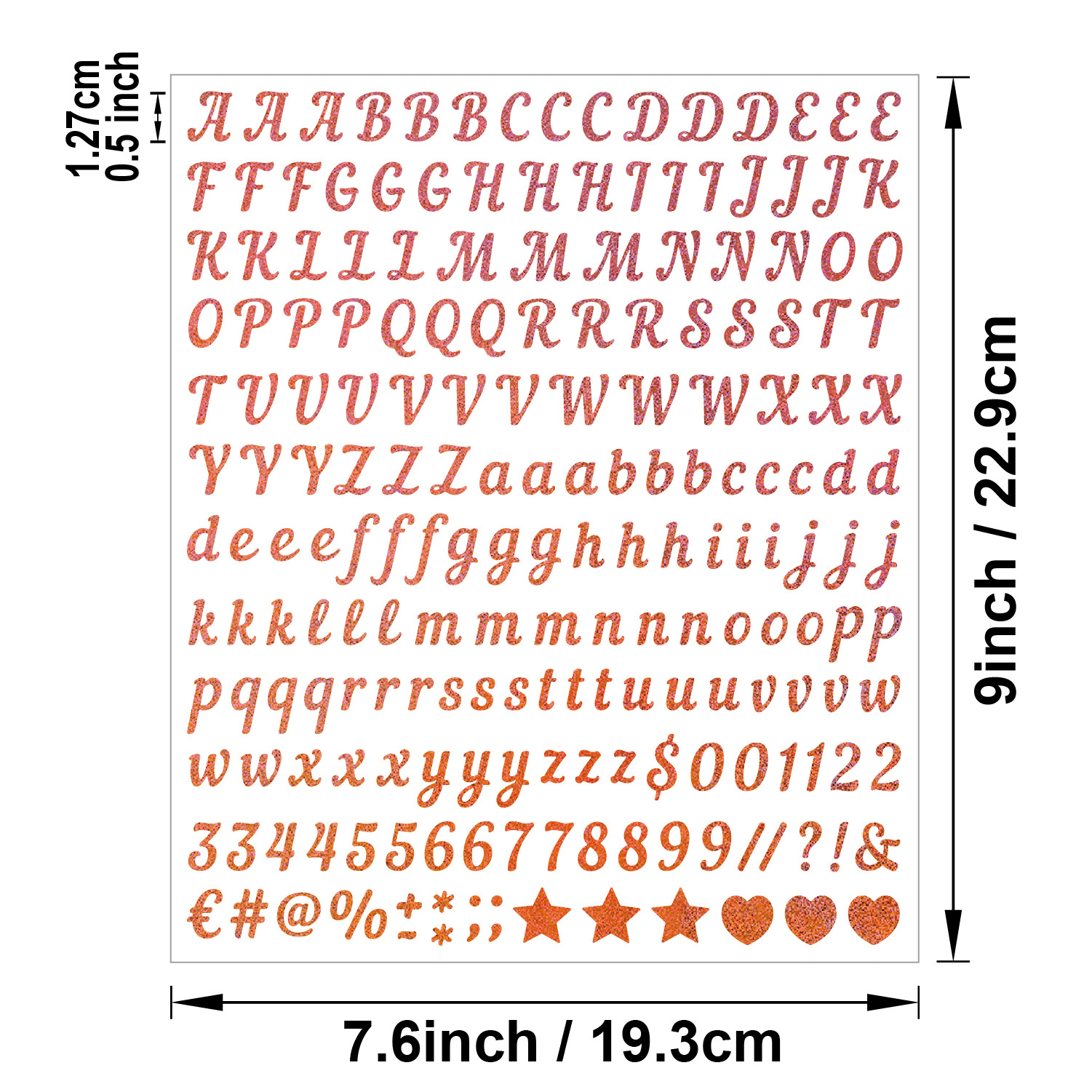 1 vel zelfklevende glitterstickers, letters en cijfers, voor cadeauverpakkingen, feestkaarten, brieven, bruiloftsdecoratie: HEUBLAUW
