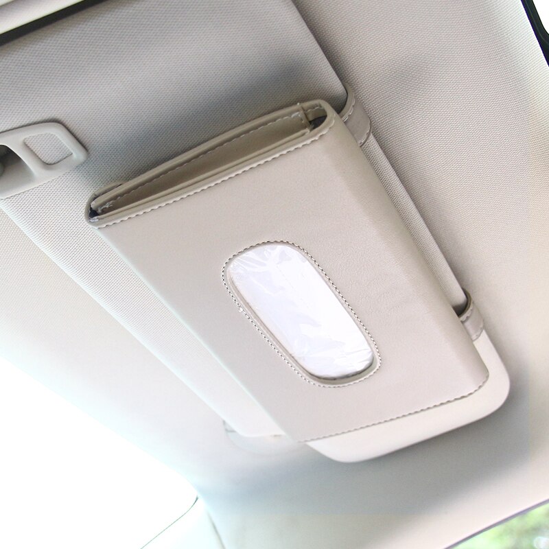 Car Sun Visor Tissue Box Holder PU Leather Paper Napkin Organizer Hanging Tissue Towel Case Car Interior Auto Accessories