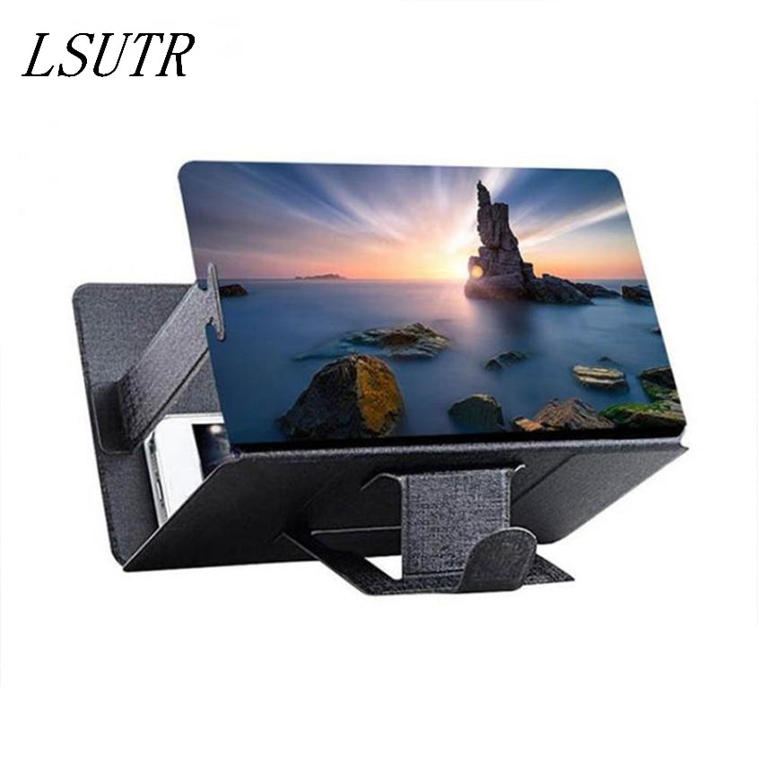 3D Phone Screen Amplifiers HD Video Magnifying Glass Mobile Projector Stand Bracket Folding Phone Desk Holder With Movie Game