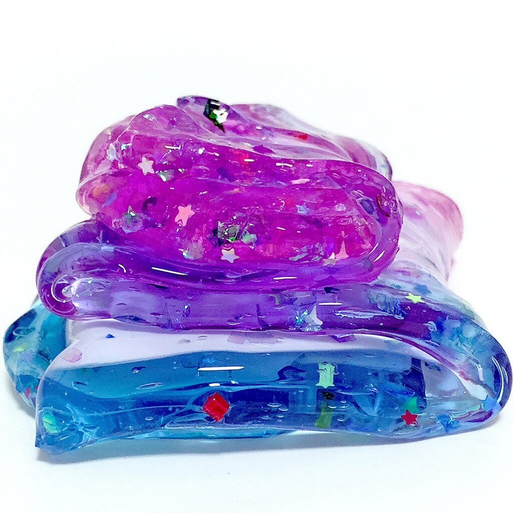 Niet-Giftig Clear Slime Mooie Kleur Mengen Cloud Slime Kids Relief Stress Speelgoed Grappige Speelgoed Voor Kinderen squishy # Y1