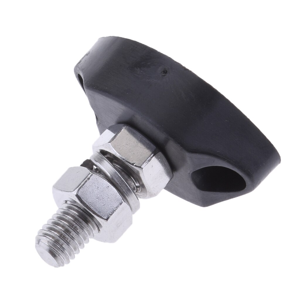 Heavy Duty Stainless Steel Insulated Terminal Block 6mm Single Stud Black