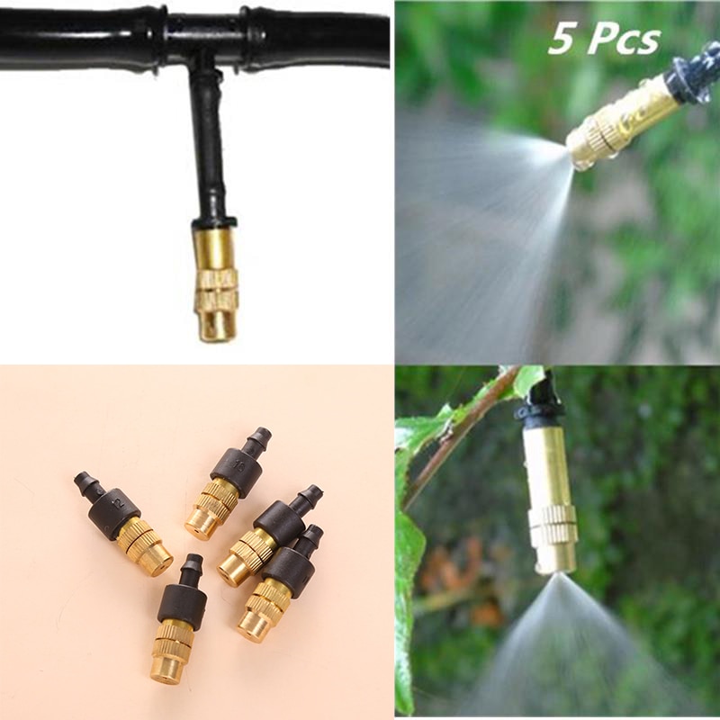 Fitting Vernevelingsinstallaties Spray Connector Messing 5Pcs Slangmondstuk Tuin Sprinkler