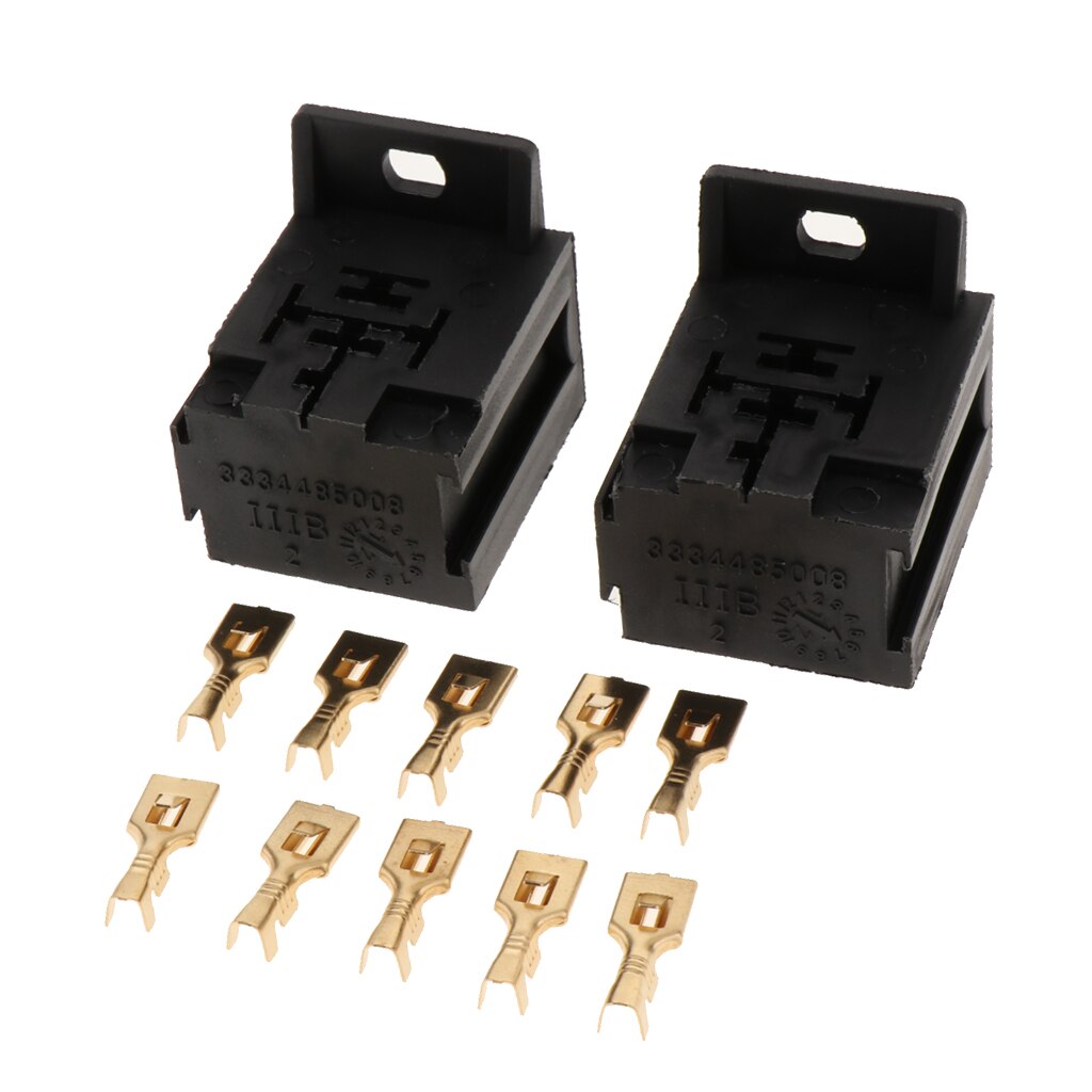 2 x Premium Relay Base Holder and Mount Kit for 5 Pin Relays