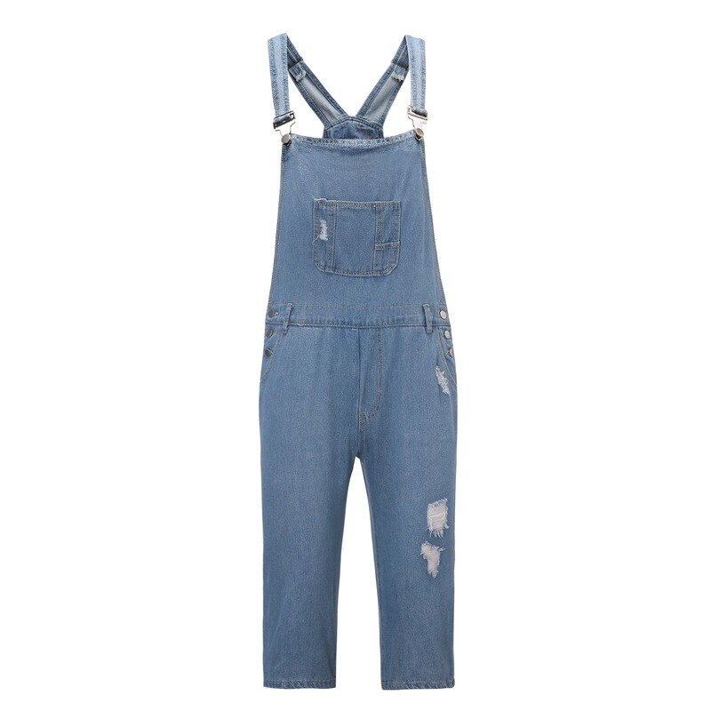 Salopette en jean déchiré pour hommes, salopette en Denim, grande taille, à la