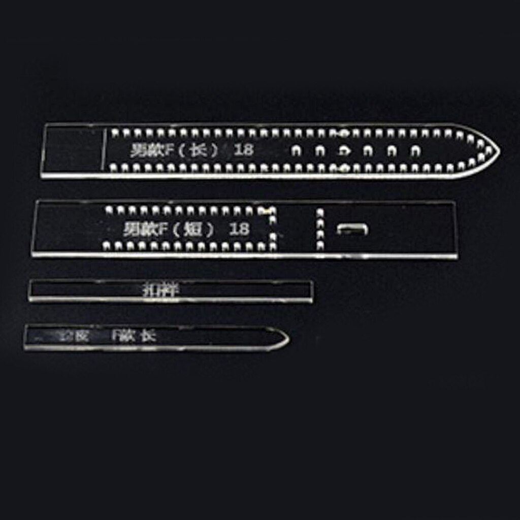 4 unids/set de plantillas de correa de reloj acrílicas para manualidades de cuero, 18mm/20mm, DIY: F 18mm 