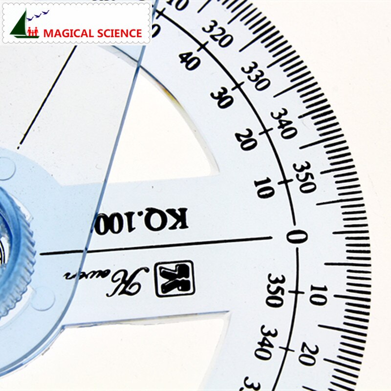 360-degree circle protractor for primary school students transparent plastic full circle goniasmometer rotating protractors 10cm